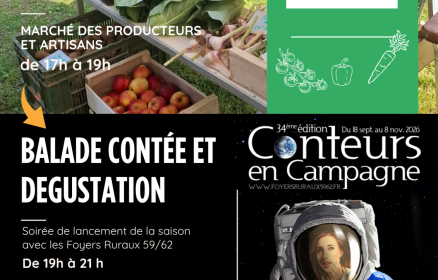 Marché des producteurs et artisans et balade contée et dégustation