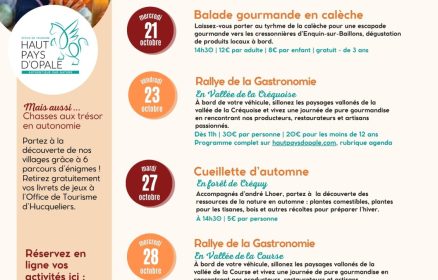 Programme des animations des vacances d&rsquo;octobre